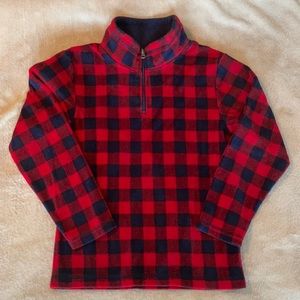 Used Boys Buffalo Plaid Fleece Half Zip Pullover